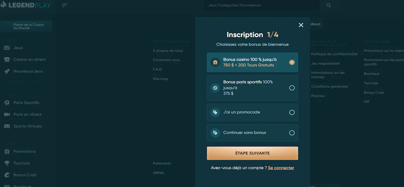 Legendplay casinosite